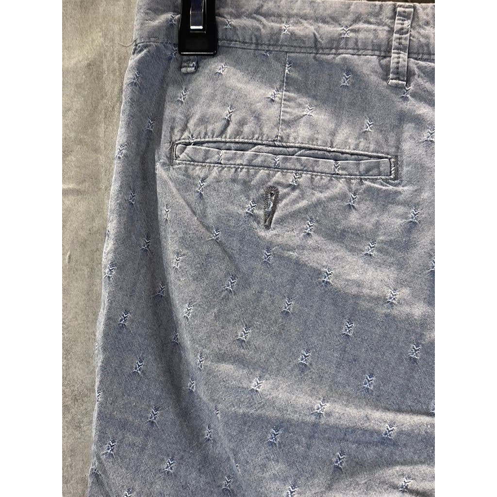 GOODFELLOW & CO Men's Blue Printed Slim-Fit Flat Front Linden Chino Shorts SZ 32