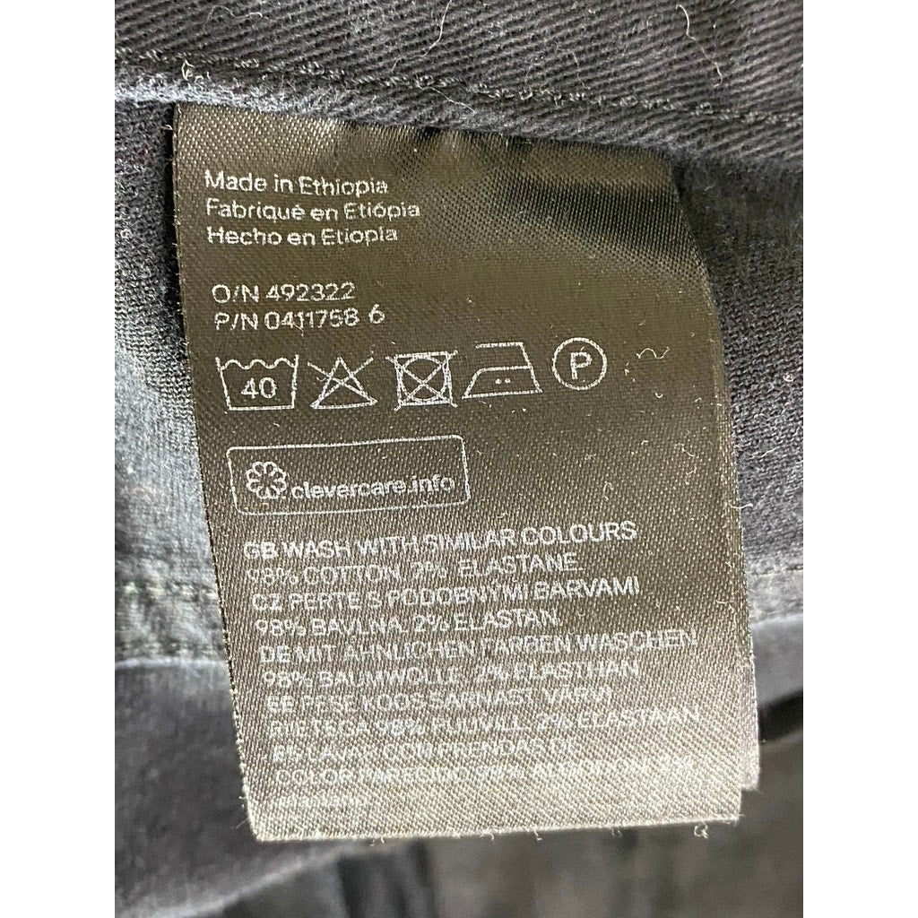 H&M Men's Black Solid Slim-Fit Denim Five-Pocket Jean SZ 32