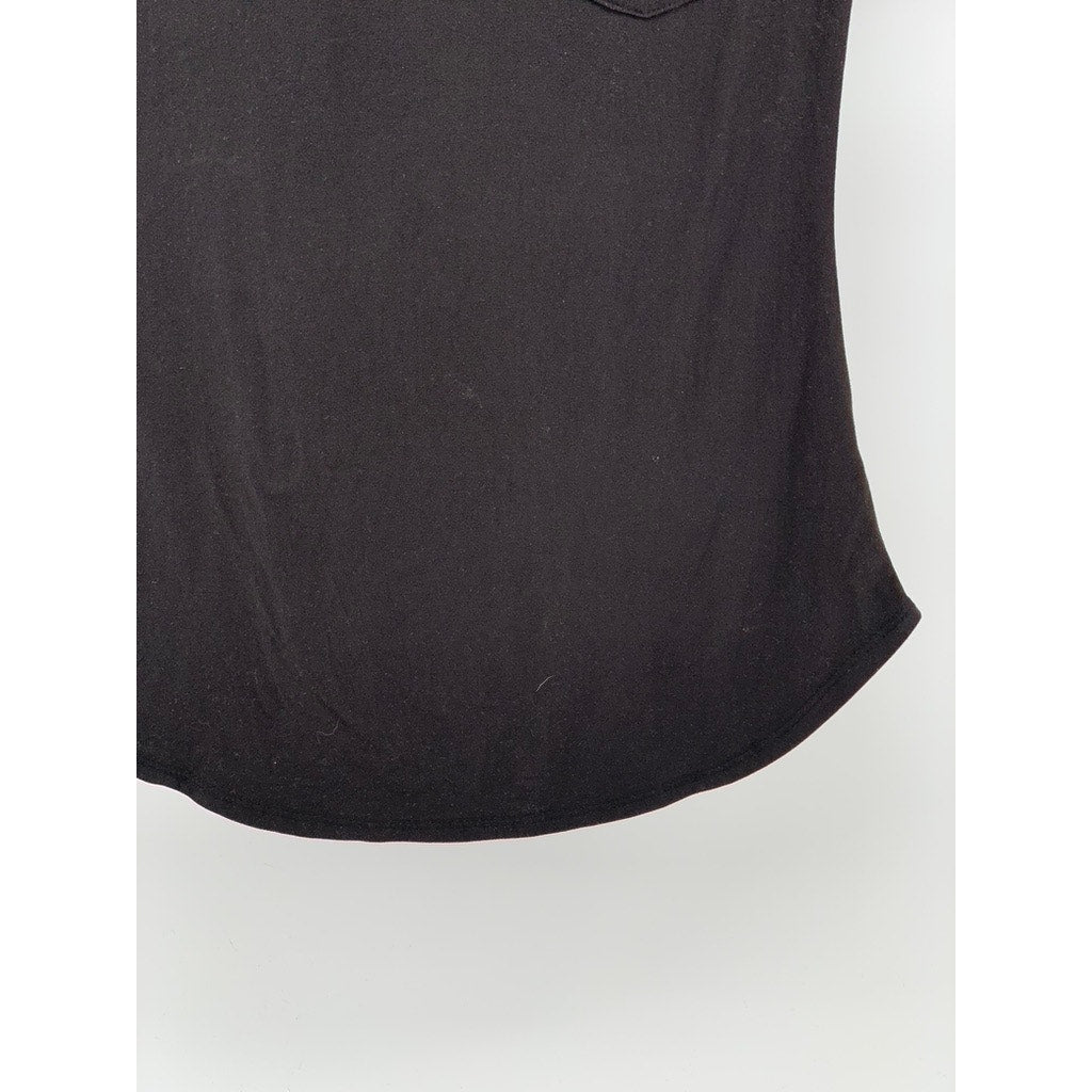 NO BOUNDARIES Women's Black Solid Scoop-Neck Short Sleeve Soft Knit Top SZ M