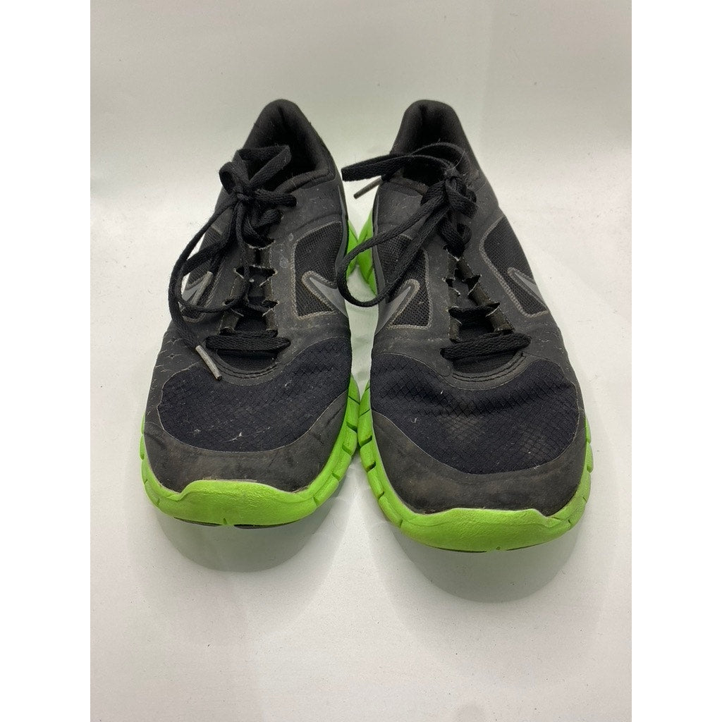 NIKE Boys' Black-Green Free Run III Mesh Lace-Up Active Sneakers SZ 5.5Y