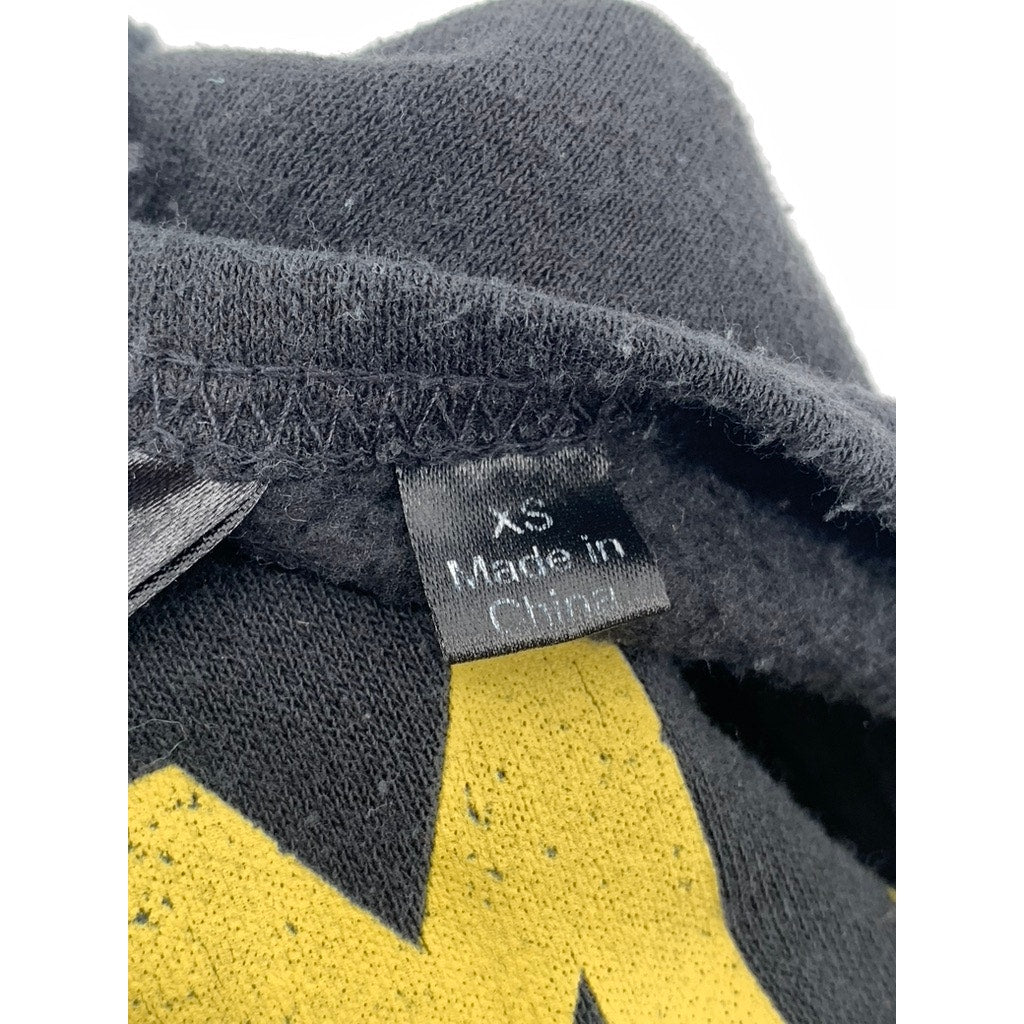 BATMAN Women's Washed Black Logo Crewneck Cropped Sweatshirt SZ XS