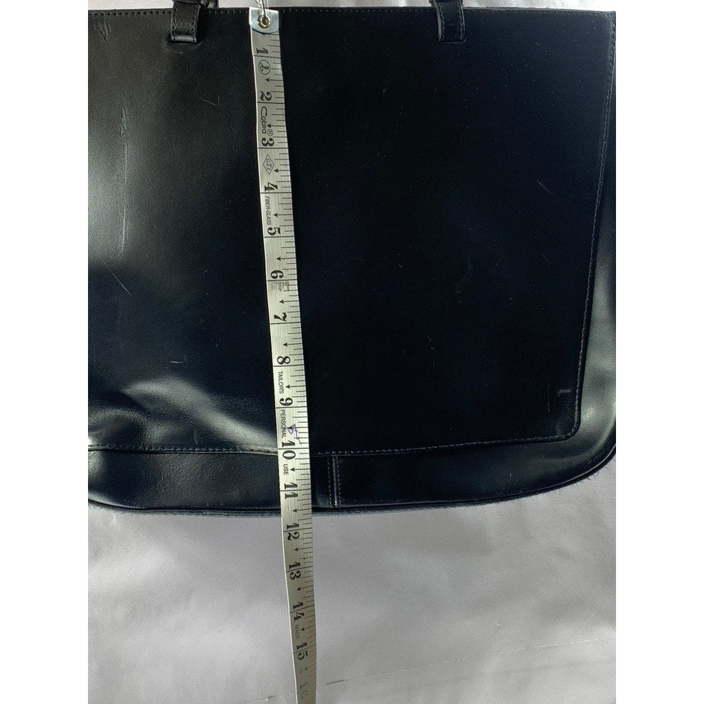 PRIMTEMPS Women's Black Faux-Leather Large Shoulder Bag