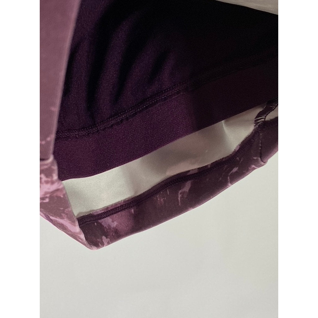 UNBRANDED Women's Purple Tie-Dye Scoop-Neck Banded Sport Bra SZ M