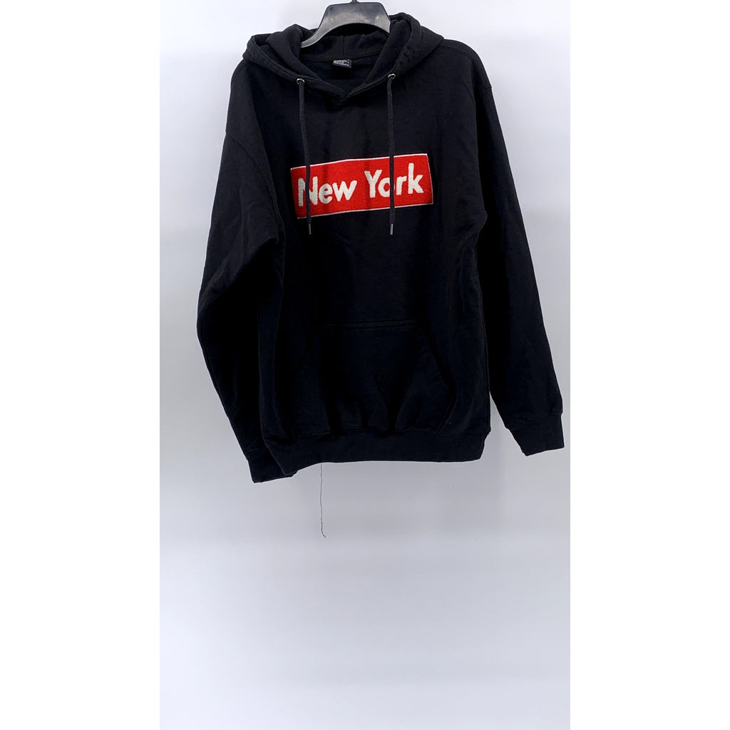 TALHA USA Men's Black-Red New York Logo Pullover Hoodie SZ L