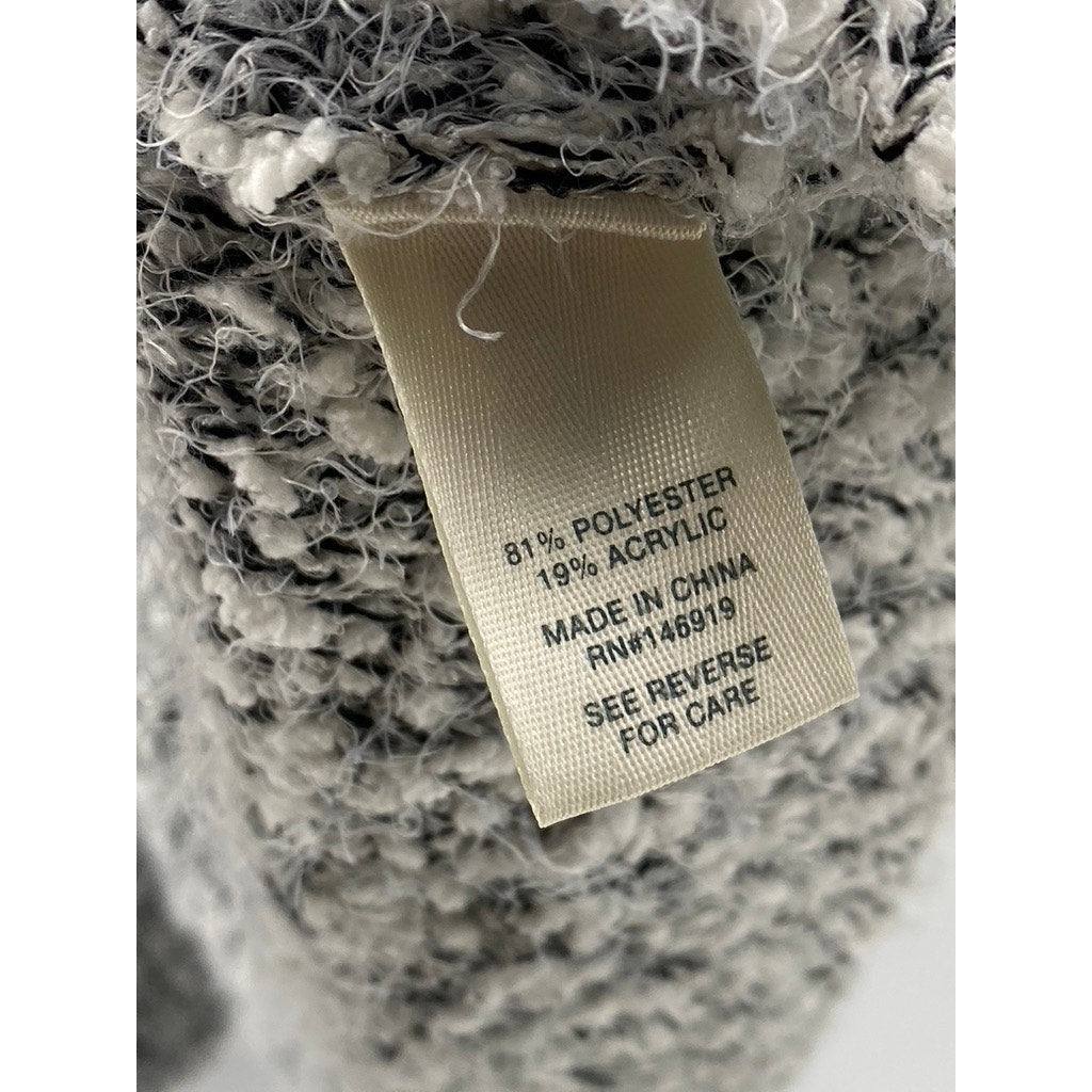 MUDD Women’s Marled Gray Knit Open-Front Hooded Cardigan SZ M