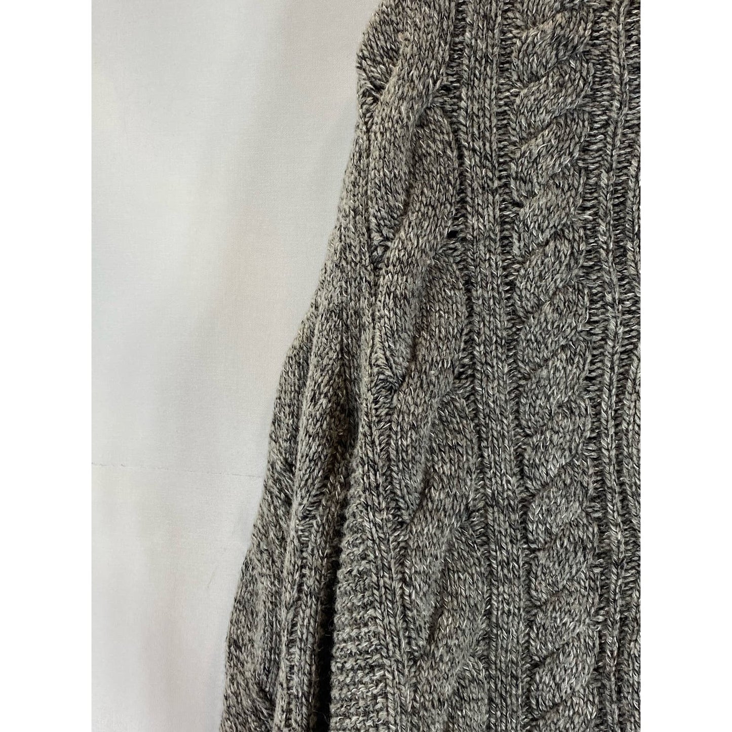 BANANA REPUBLIC Men's Gray Mock-Neck Cable Grown Knit Pullover Sweater SZ M
