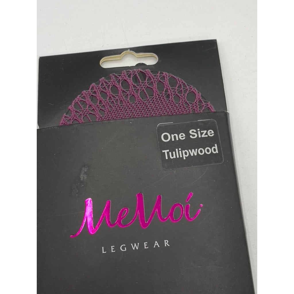 MEMOI Women's Tulipwood Purple Mesh Cross Stranded Net Liner Socks SZ OS