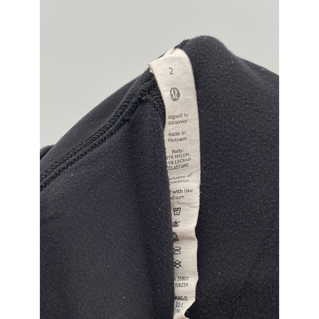 LULULEMON Women's Black High-Rise Cropped Pull-On Leggings SZ 2
