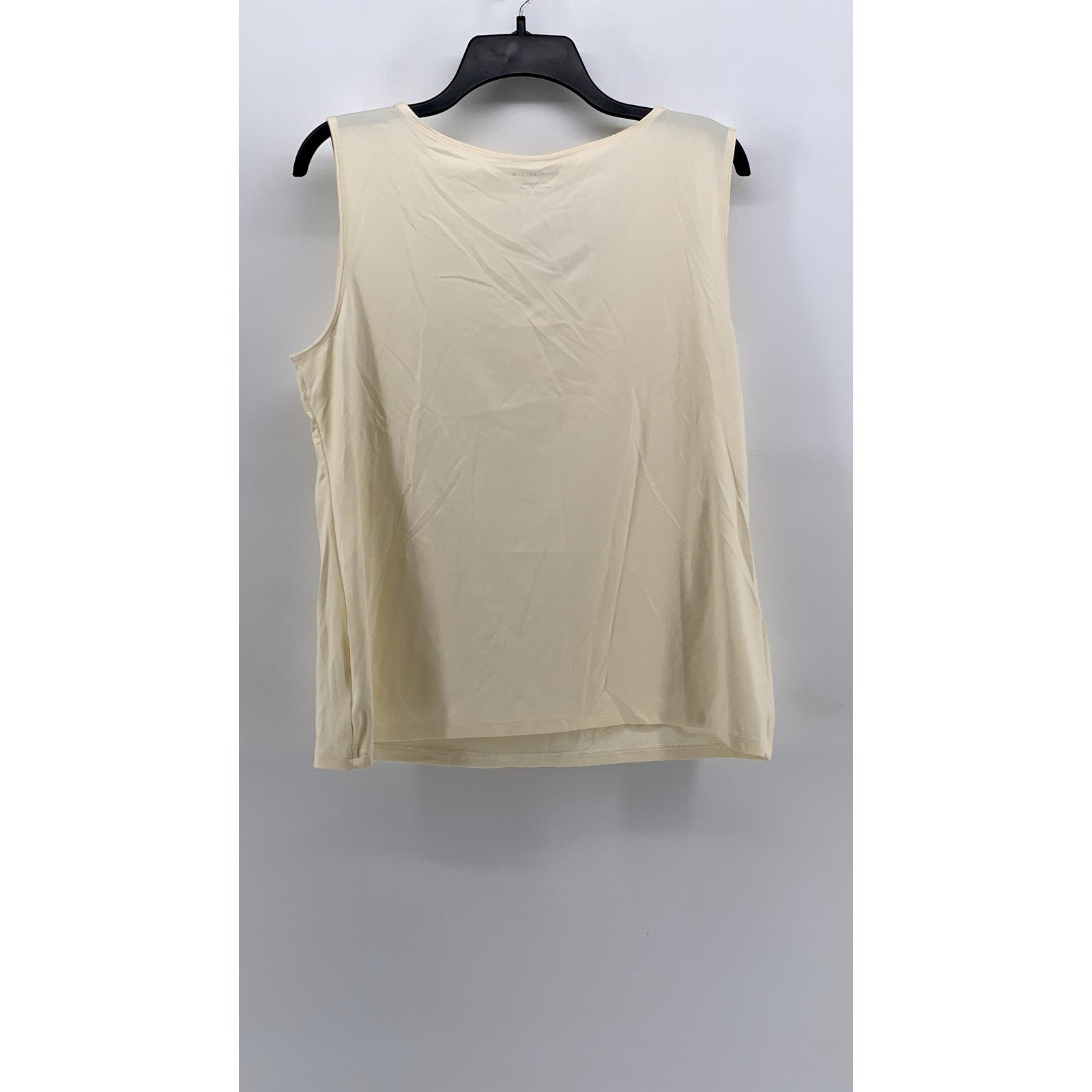 CHARTER CLUB Women's Cream Solid Scoop-Neck Lightweight Nylon-Blend Tank SZ XL