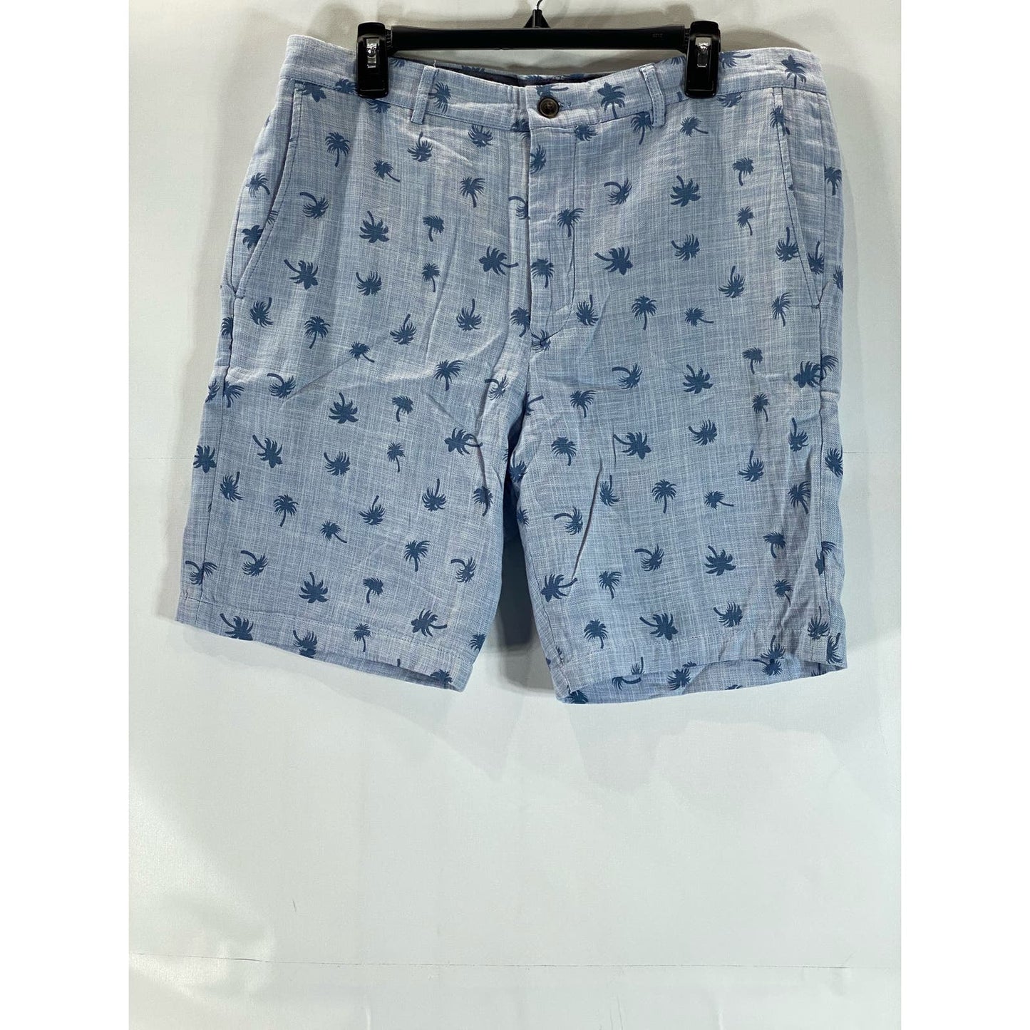 CLUB MONACO Men's Blue Palm Tree Print Maddox-Fit Shorts SZ 34