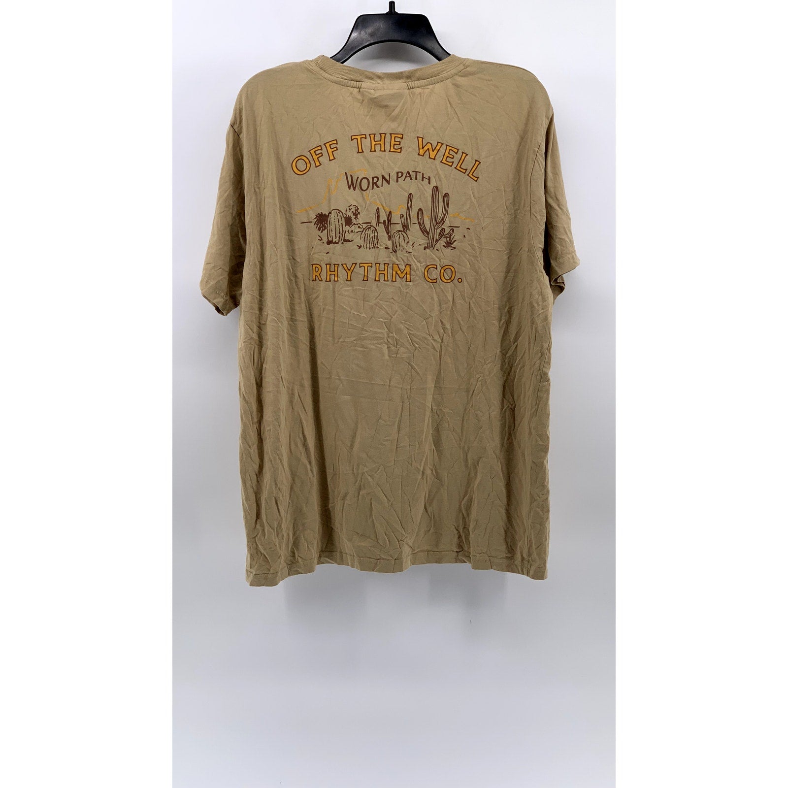 RHYTHM Men's Tan Off The Well Graphic T-Shirt SZ L
