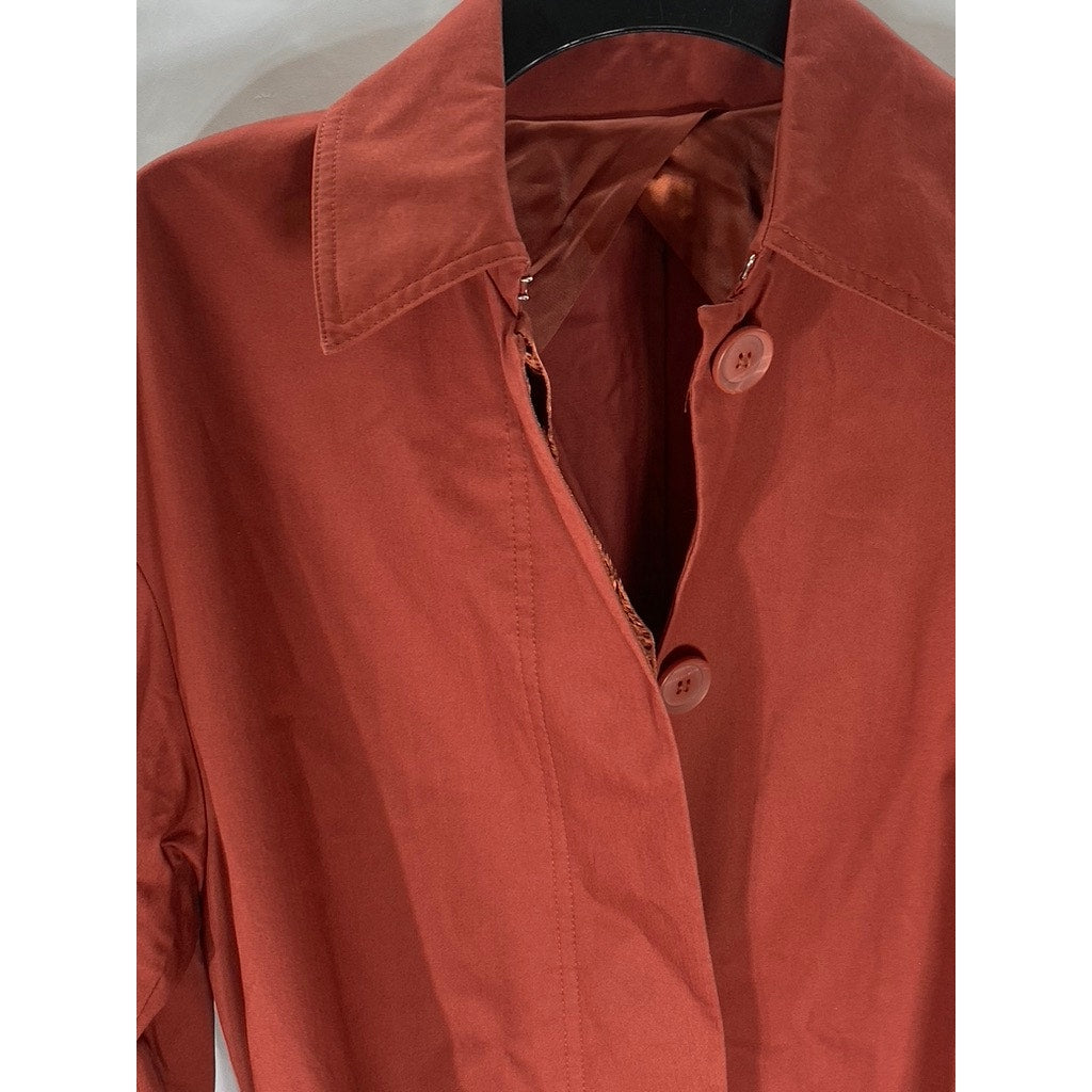 & OTHER STORIES Women's Rust Belted Button-Up Oversized Trench Coat SZ 2
