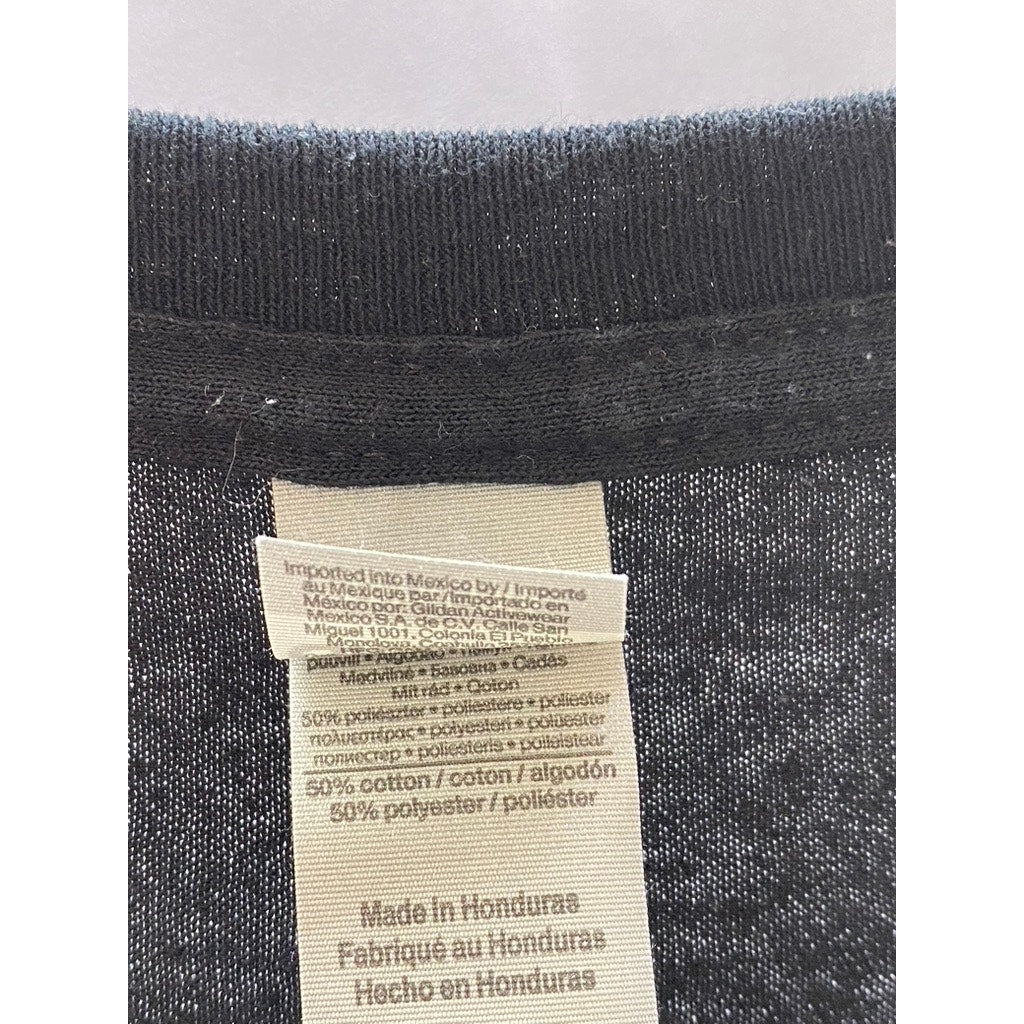 MEISHI SMILE Men's Black Psychic Contagion Crewneck Graphic T-Shirt SZ L