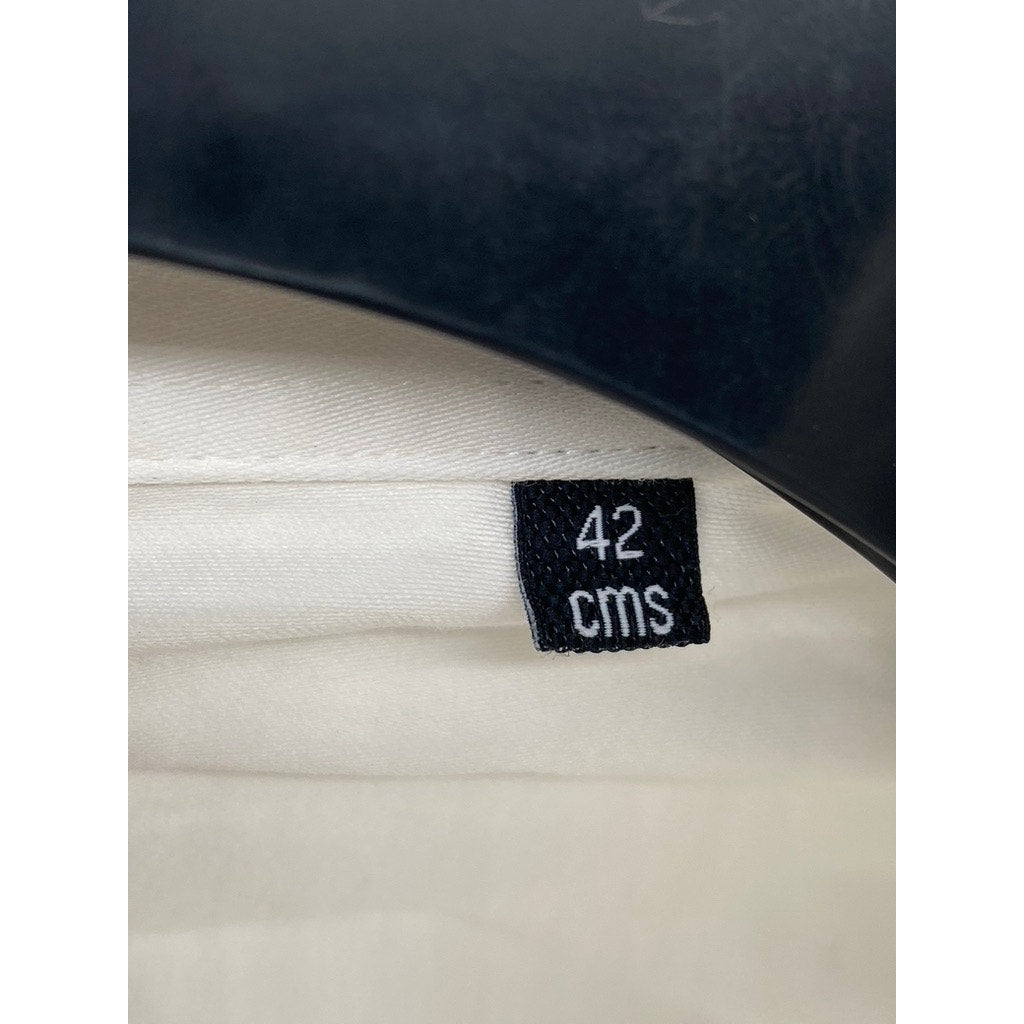 LOUIS PHILIPPE Men's White Solid Button-Up Slim-Fit Long Sleeve Shirt SZ S