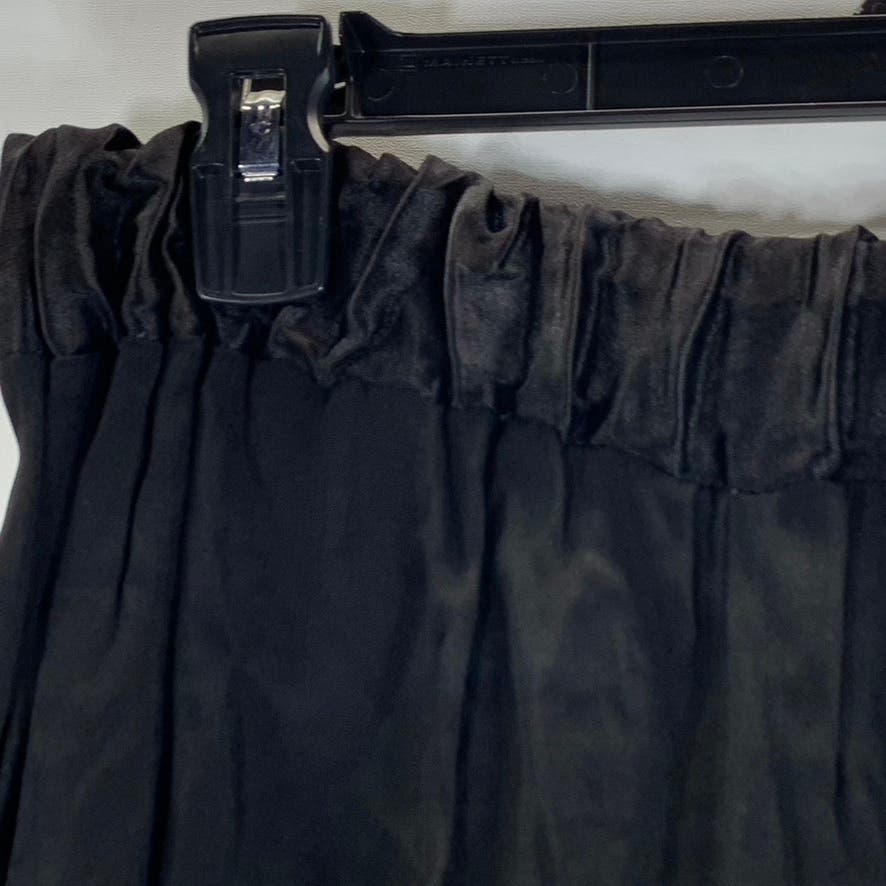 JOSIE NATORI Women's Petite Black Wide Leg Classic Vintage Lounge Pants SZ M