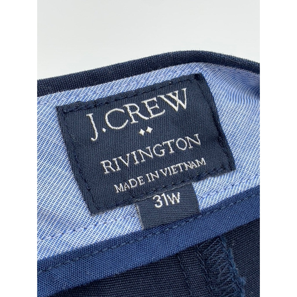 J.CREW Men's Navy Blue 11" Rivington Straight-Leg Casual Chino Shorts SZ 31