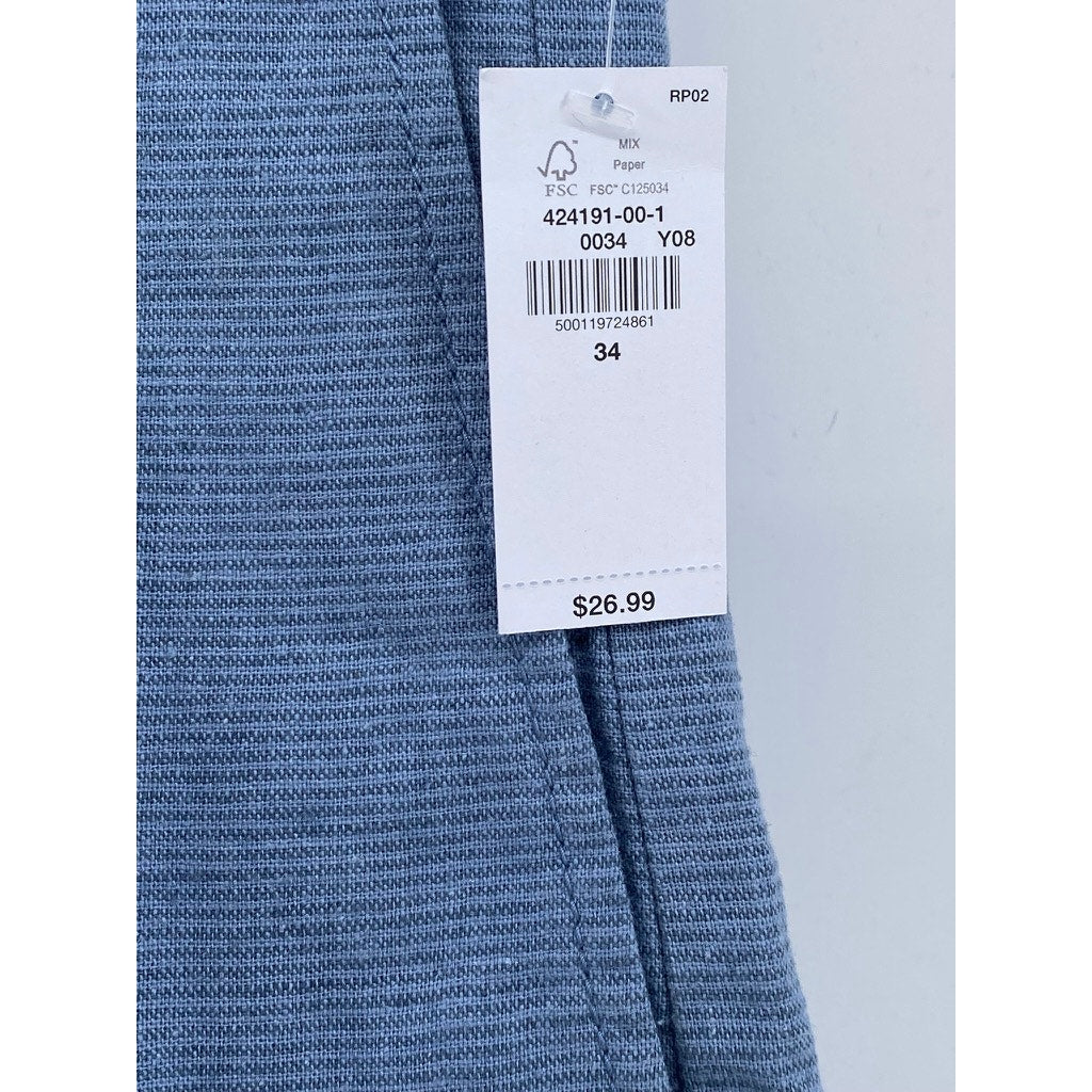 OLD NAVY Men's Blue Harvest Red 8" Rotation Linen-Blend Slim Chino Shorts SZ 34