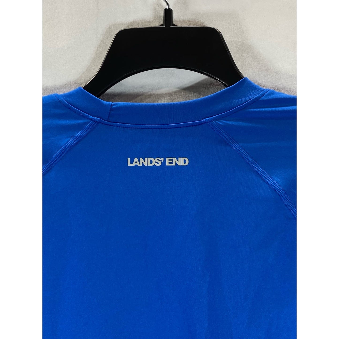 LANDS' END Men's Blue Crewneck Athletic Long Sleeve T-Shirt SZ L