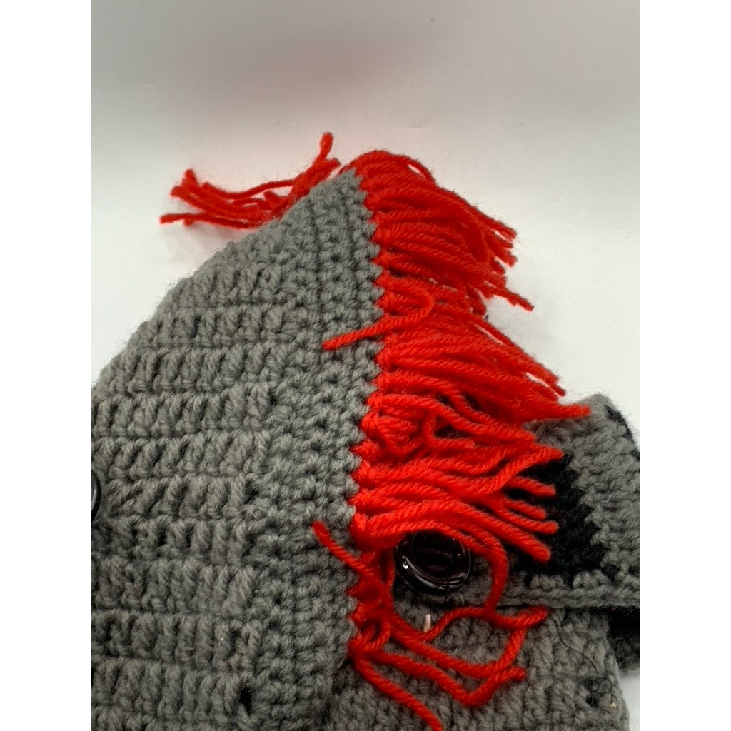 UNBRANDED Gray Crochet Kni Knight Warrior Beanie Hat SZ OS