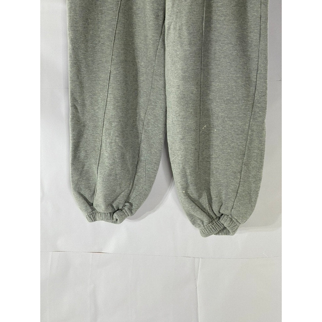 BRILLIANT Women's Light Gray Elastic-Waist Pull-On Jogger Sweatpants SZ M