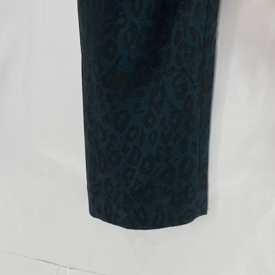 UNIQLO Women's Navy-Black Animal Print Elastic-Waist Pull-On Slim Pant SZ S