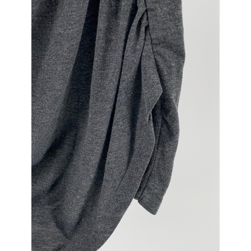 UNBRANDED Women's Charcoal Gray Twist Knot Cutout Sleeveless Midi Dress SZ M