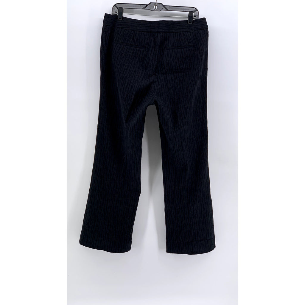 FOLIO NEW YORK Women's Black Textured Wide-Leg Pants SZ 12