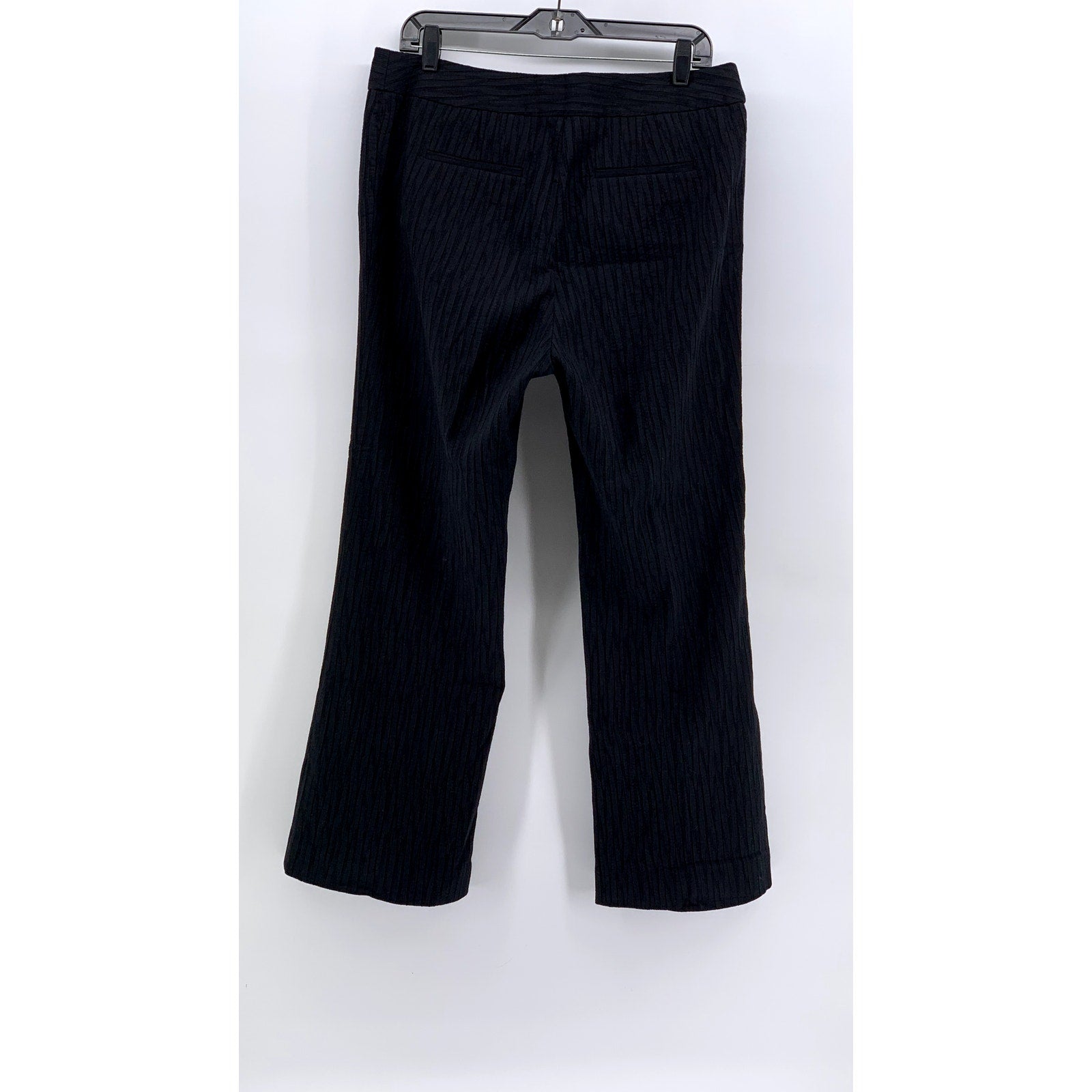 FOLIO NEW YORK Women's Black Textured Wide-Leg Pants SZ 12