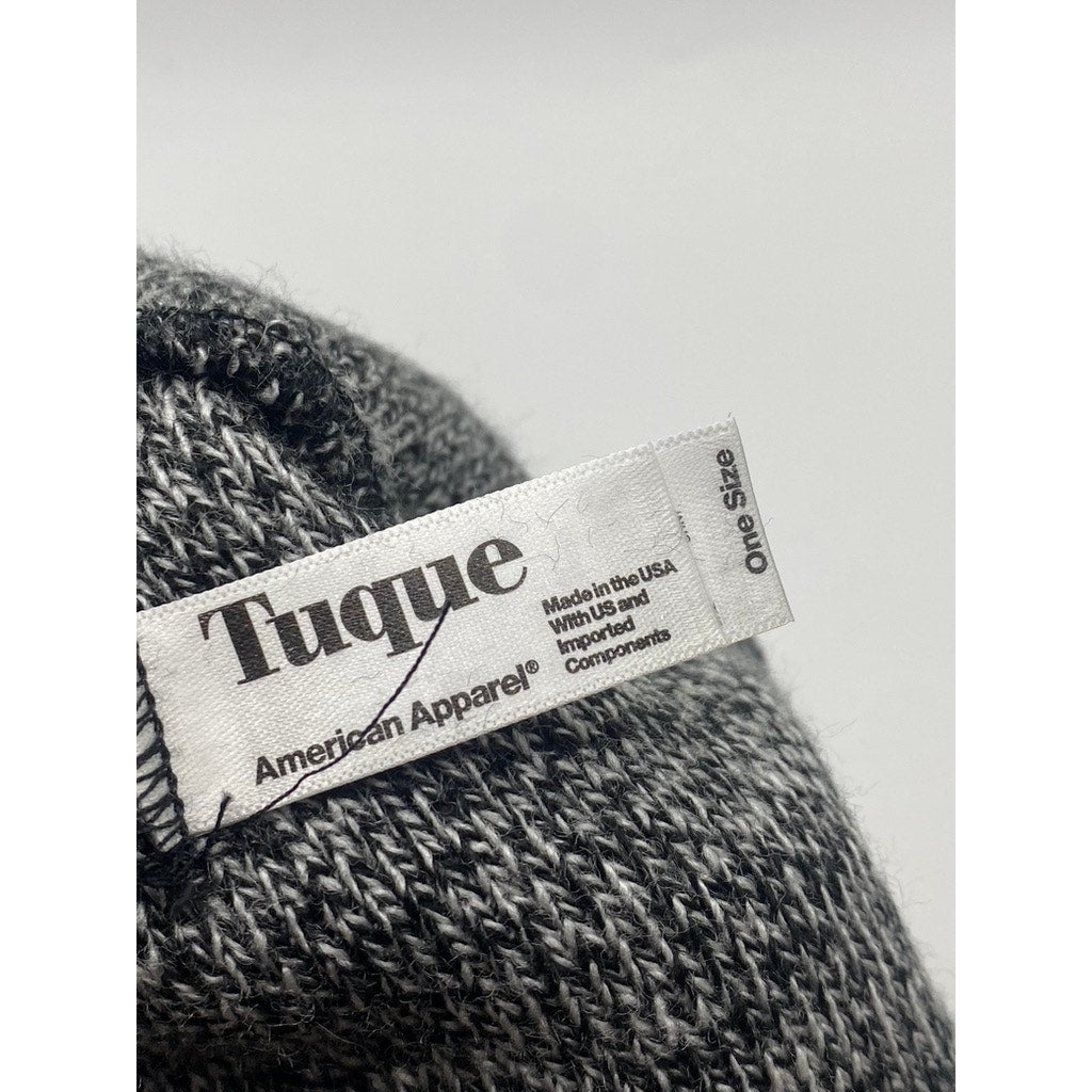 AMERICAN APPAREL TUQUE Unisex Heather Gray Cuffed Winter Beanie SZ OS