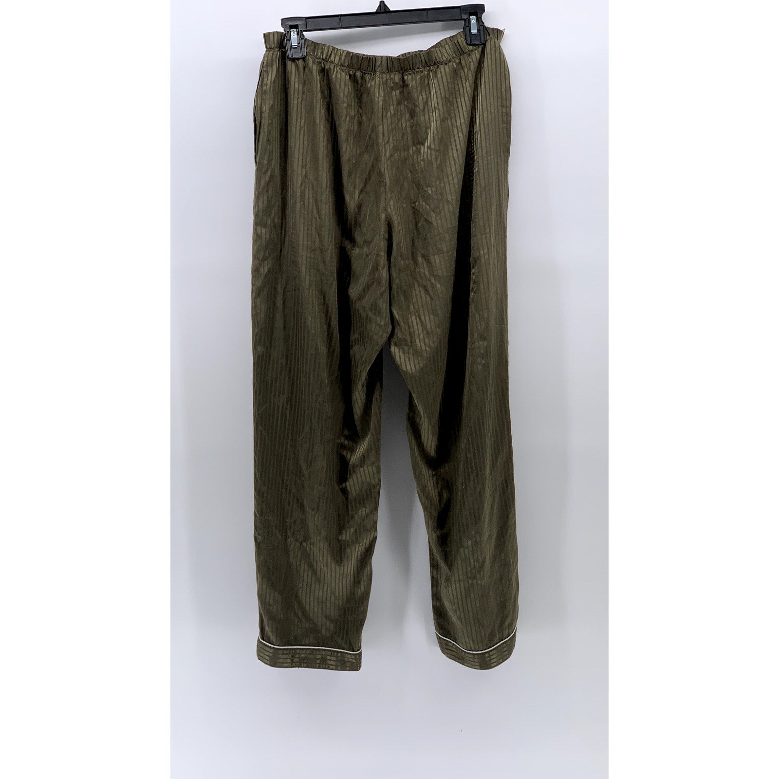 EKOUAER Women's Brown Striped Pull-On Lightweight Relaxed-Fit Pajama Pants SZ M