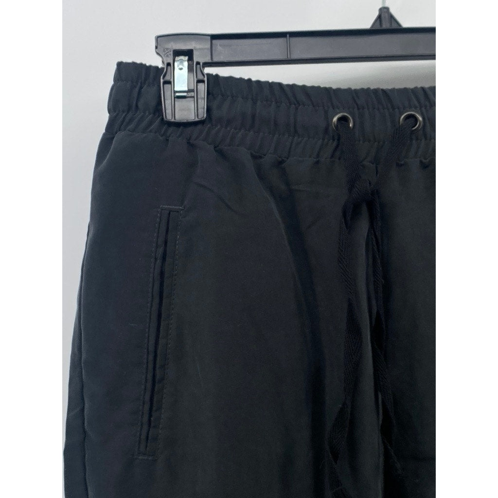 ASOS Women's Black Solid Drawstring Pull-On Casual Drawstring-Hem Pants SZ 28