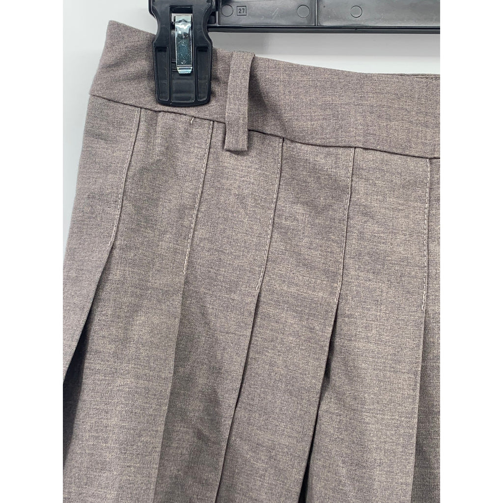 H&M Women's Gray Solid Pleated A-Line Mini Tennis Skirt SZ 4