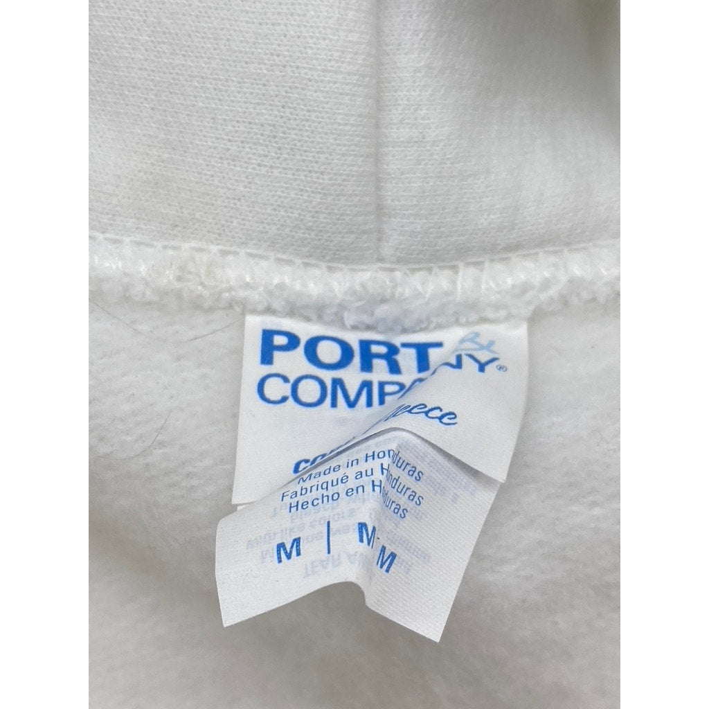 PORT & COMPANY Women's White Music Ash Fest Graphic Casual Pullover Hoodie SZ M