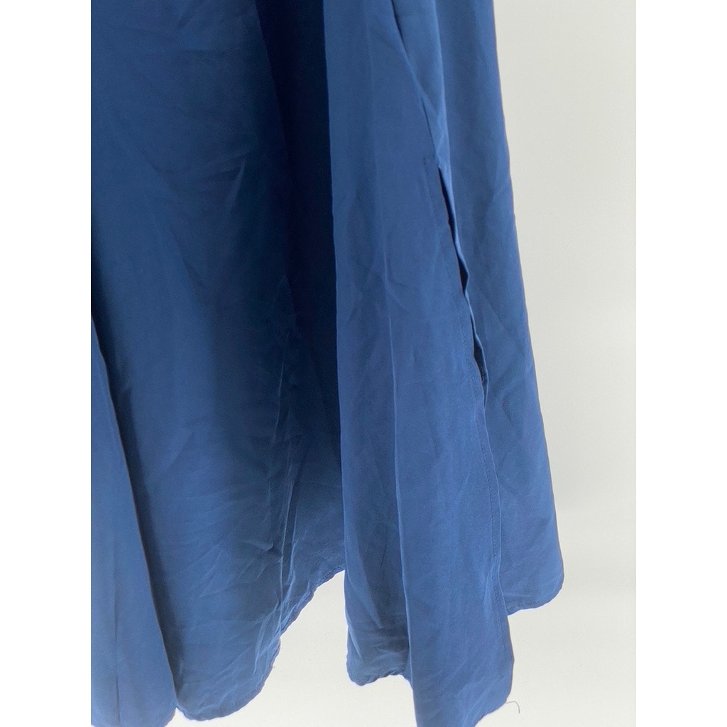 UNBRANDED Women's Dark Blue Solid Sweetheart-Neck Side Slit Maxi Dress SZ M