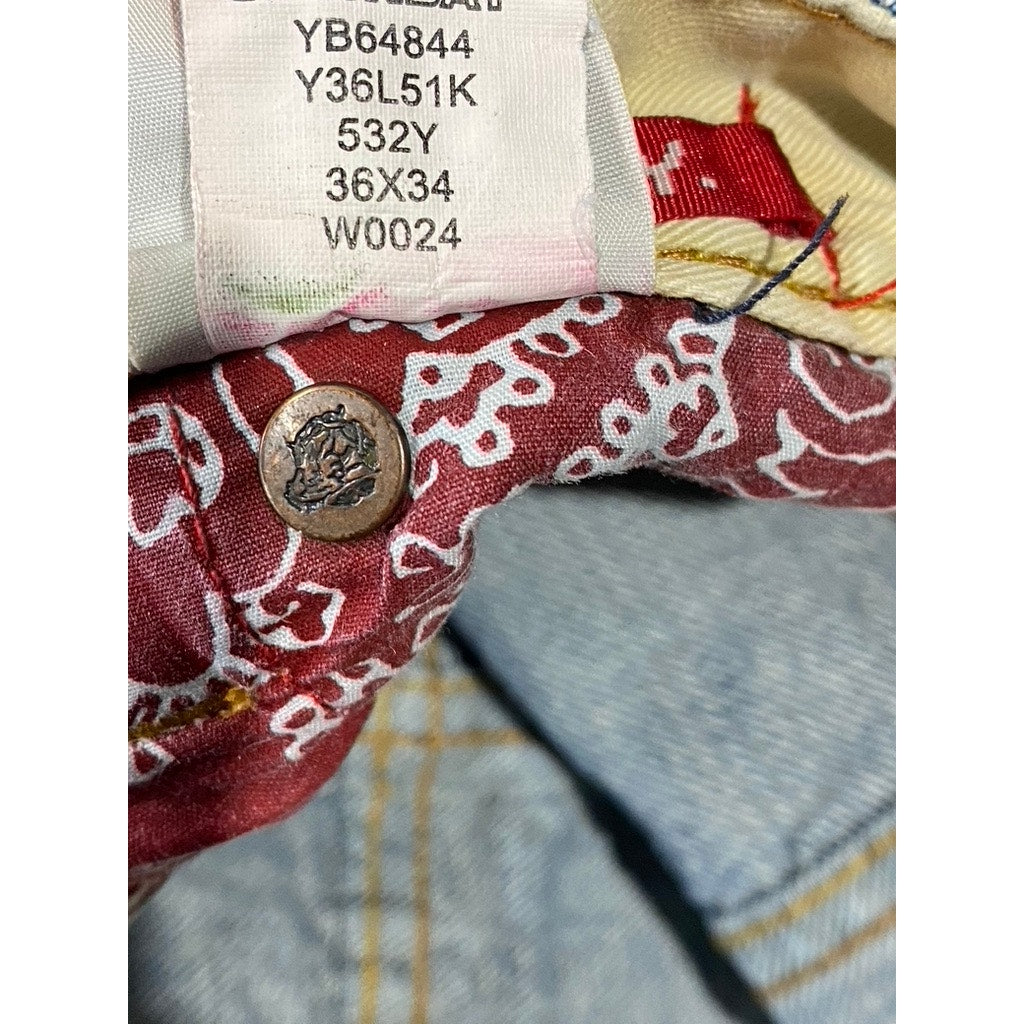 UNIONBAY Men's Blue Vintage Loose-Fit Straight Leg Five-Pocket Jeans SZ 36X34