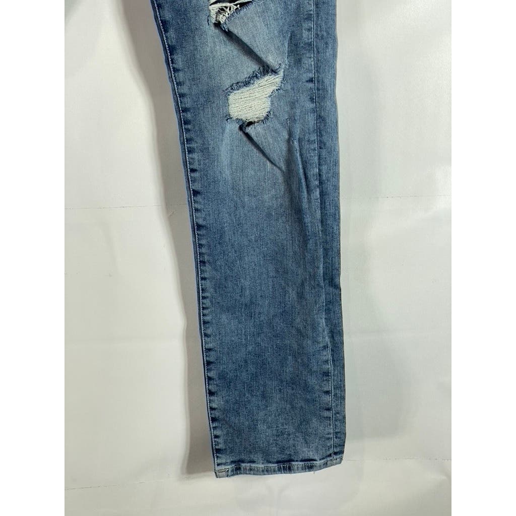 TRUE RELIGION Men's Light Blue Ripped Geno Relaxed Slim-Fit Denim Jeans SZ 34