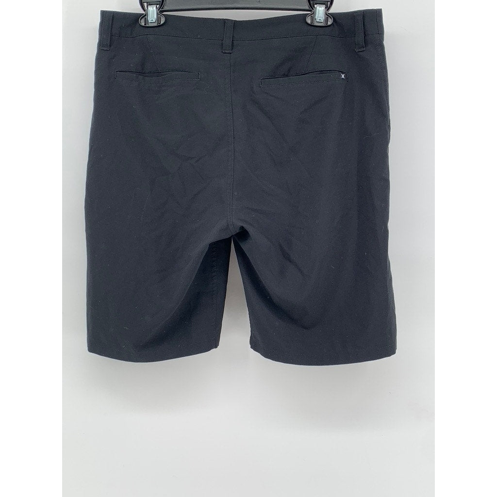 HURLEY Men's Black Hybrid Straight Leg Walking Shorts SZ 32