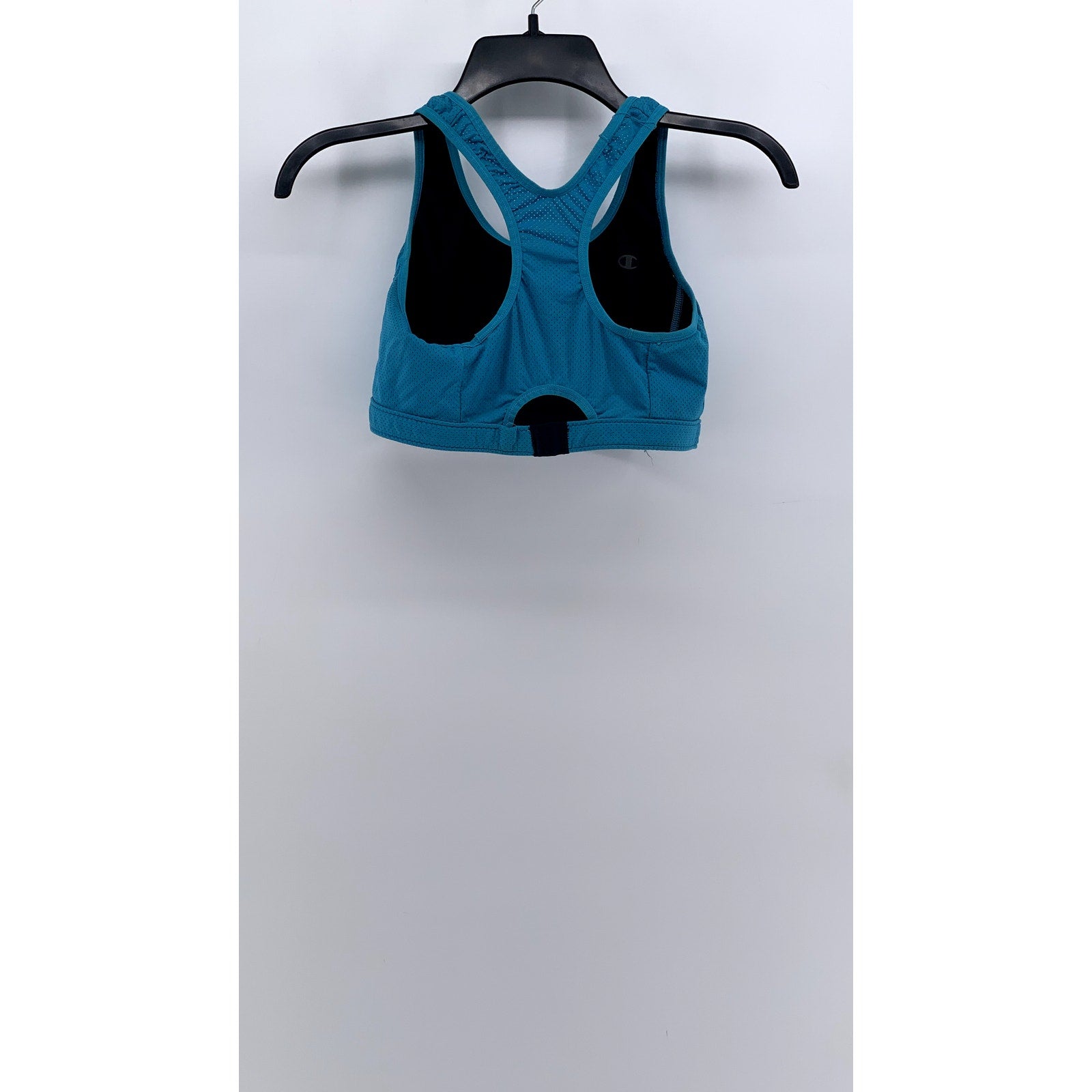 CHAMPION Women's Blue-Black Reversible Racer-Back Sports Bra SZ S