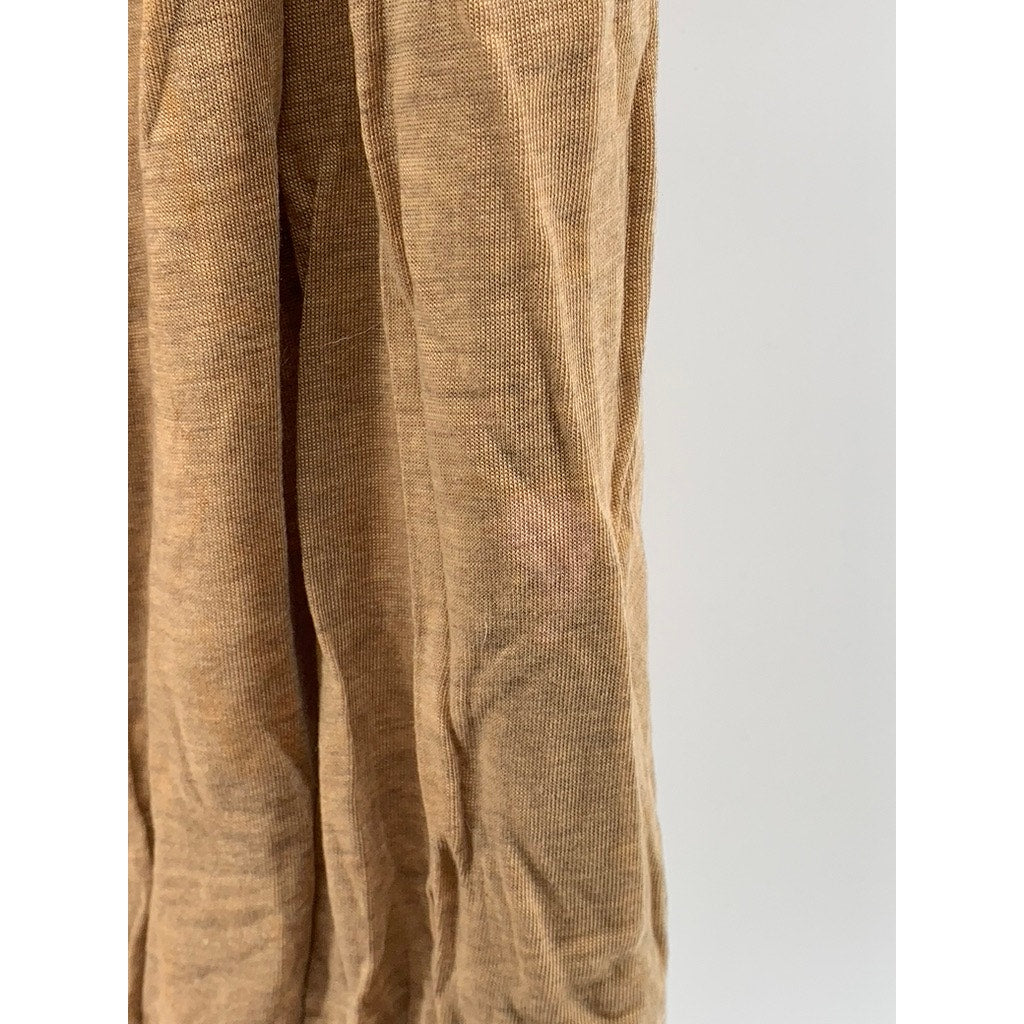BCBMAXAZARIA Women's Tan Scoop-Neck Short Sleeve Bodycon Mini Dress SZ XS