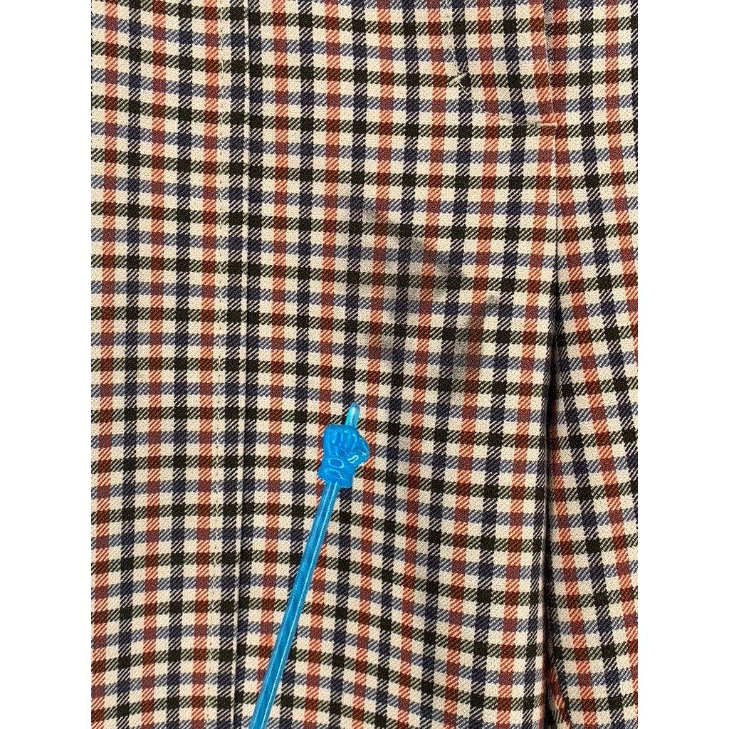 TORY BURCH Women's Orange-Black-Beige Gingham Flare Pants SZ 8(L)