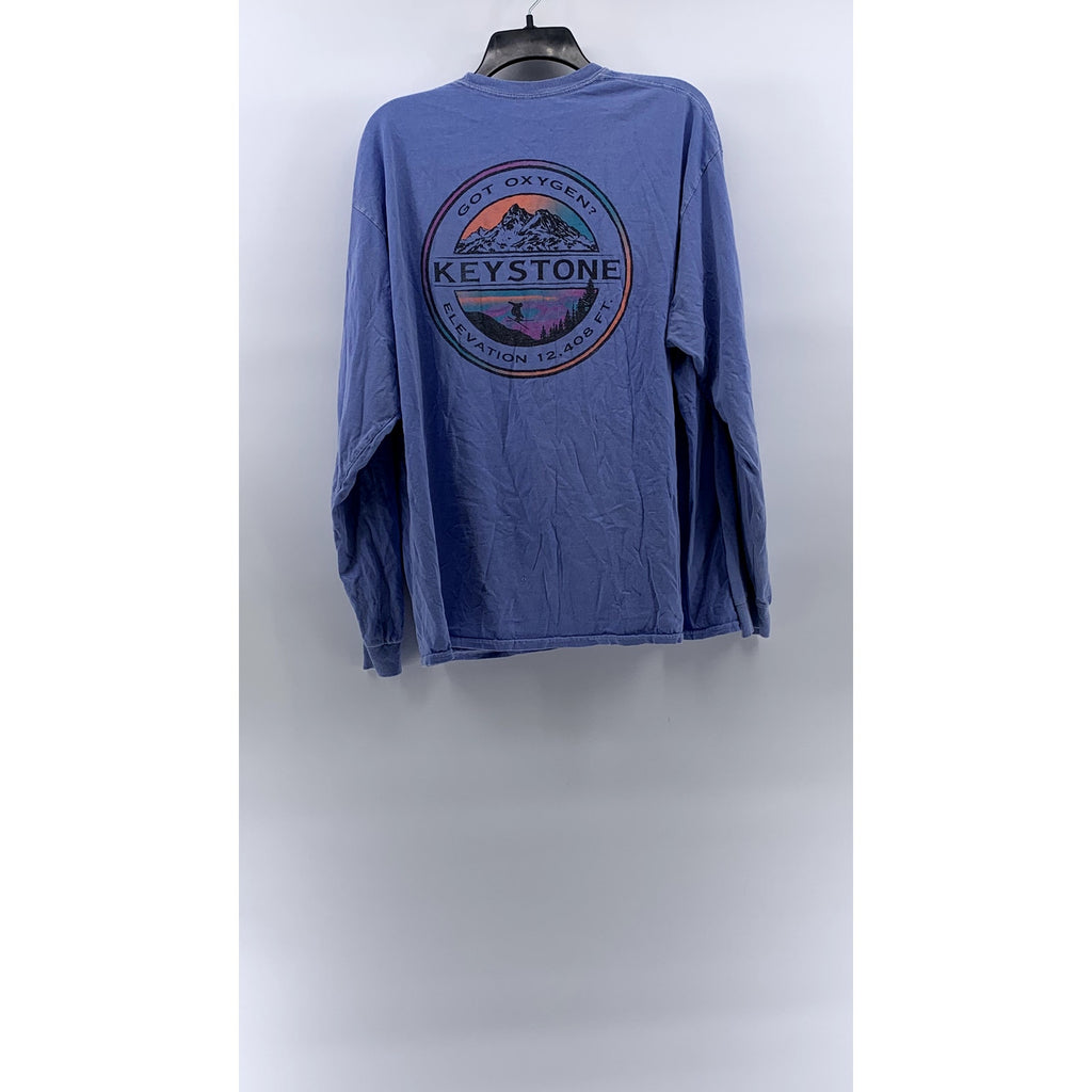 BLUE 84 Men's Blue Colorado Keystone Crewneck Casual Long Sleeve T-Shirt SZ XL