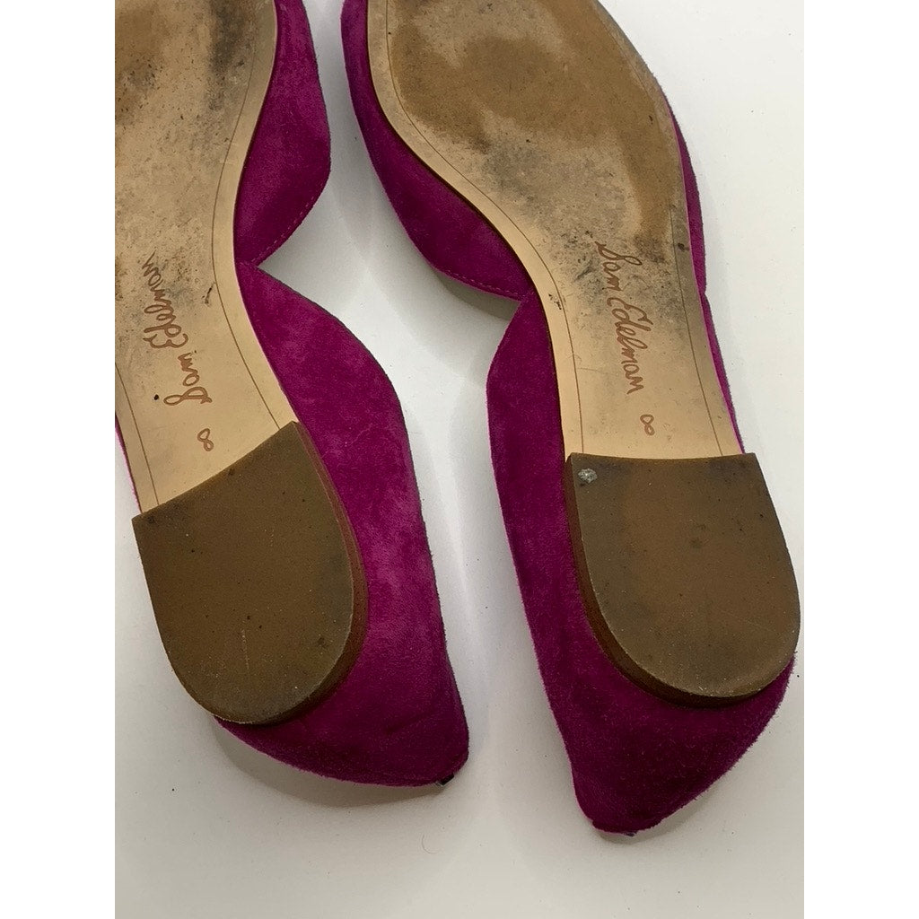 SAM EDELMAN Women's Berry Suede Pointed Toe Rodney D'Orsay Flats SZ 8