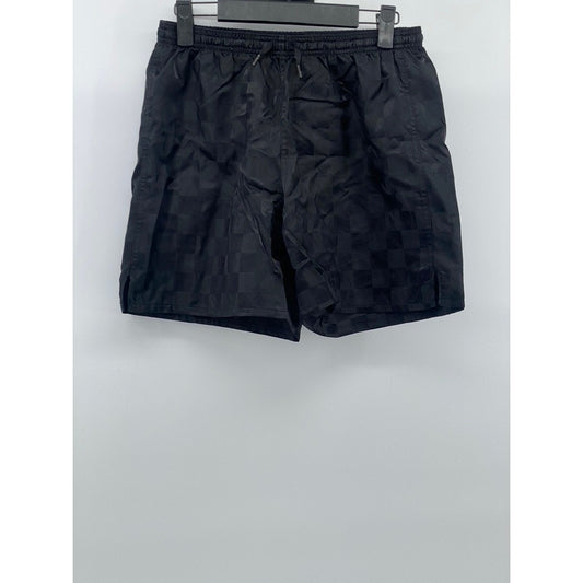 UMBRO Men's Black Checkerboard Drawstring Activewear Shorts SZ L