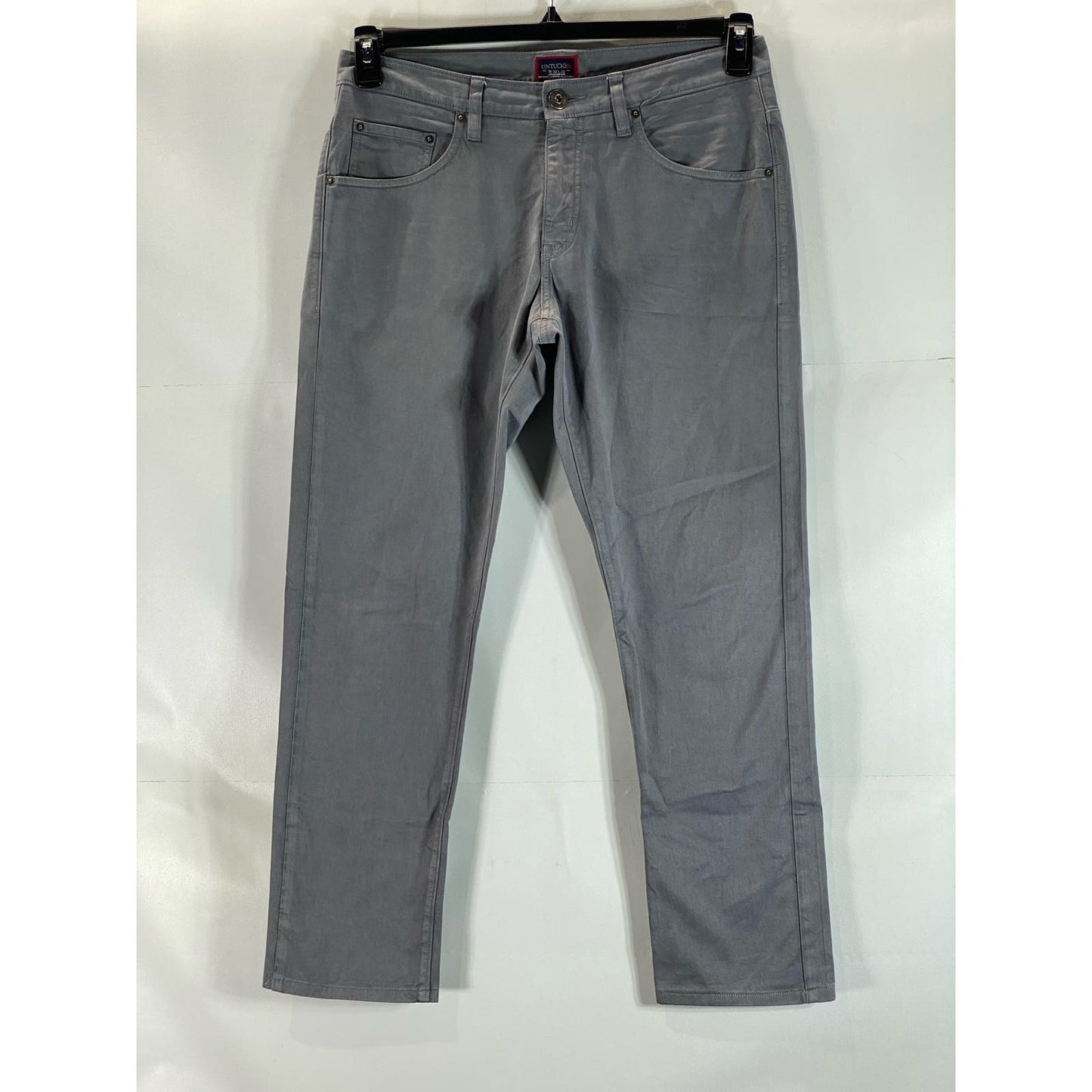 UNTUCKIT Men's Kenzo Gray Straight-Leg Pima Cotton Five-Pocket Jean SZ 32X32