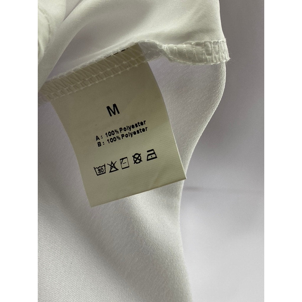 UNBRANDED Women's Bright White Satin Wrap Mini Skirt SZ M