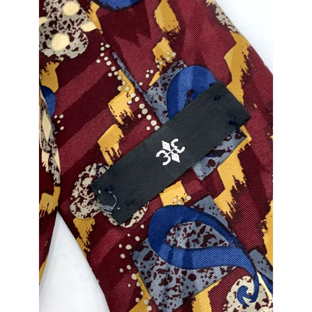 UNBRANDED Men's Burgundy-Multi Printed Tie
