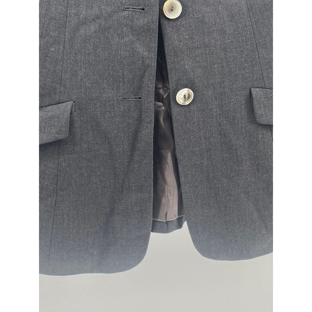 PIAZZA SEMPIONE Women's Black Three-Button Notch Collar Blazer SZ 42(6)