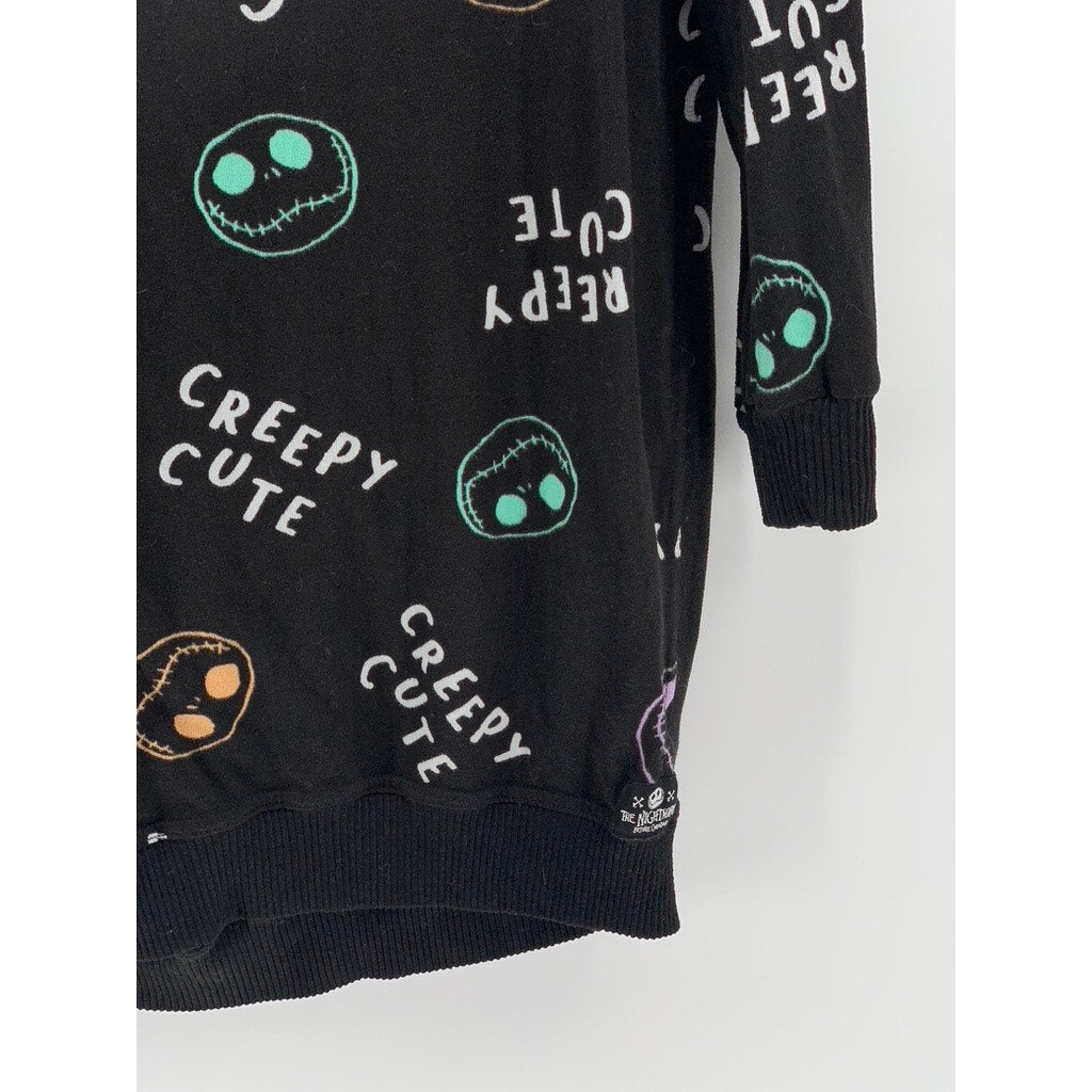 DISNEY Women's Black The Nightmare Before Christmas Print Hooded Sleep Gown SZ S