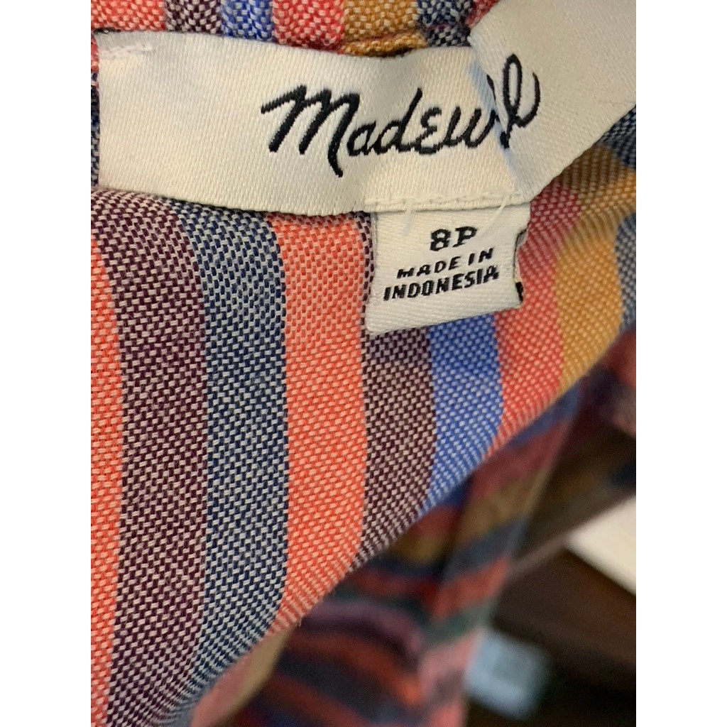 MADEWELL Women's Petite Multicolor Stripe Tie Front Lightweight Cami Top SZ 8P