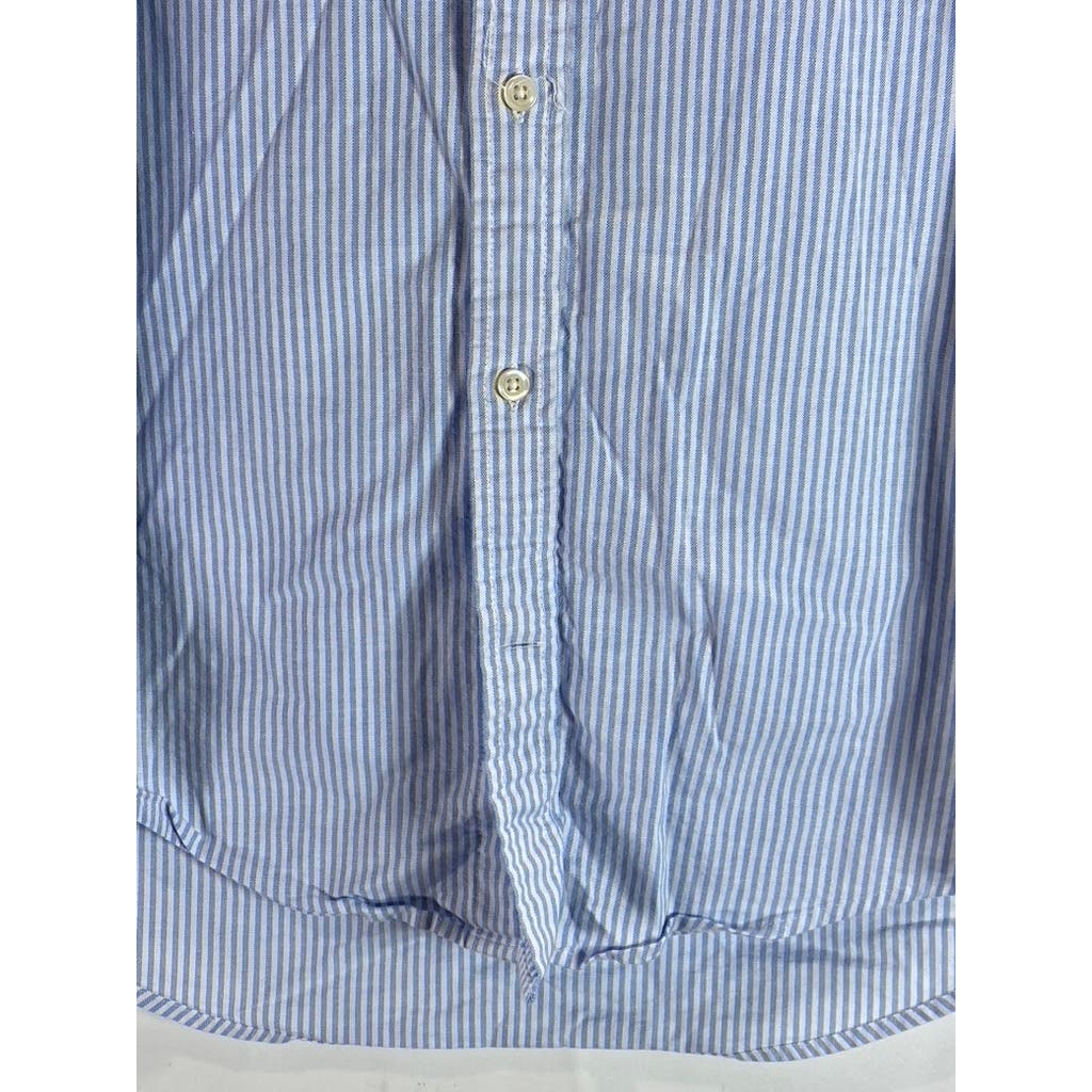 TOMMY HILFIGER Men's Provence Striped Regular-Fit Stretch Oxford Shirt SZ L